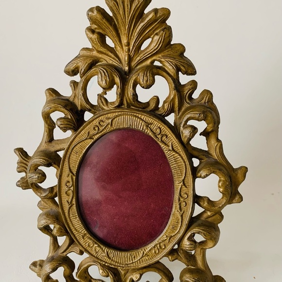 Other - Vintage Ormolu Picture Frame Cost Iron Easel Table Top